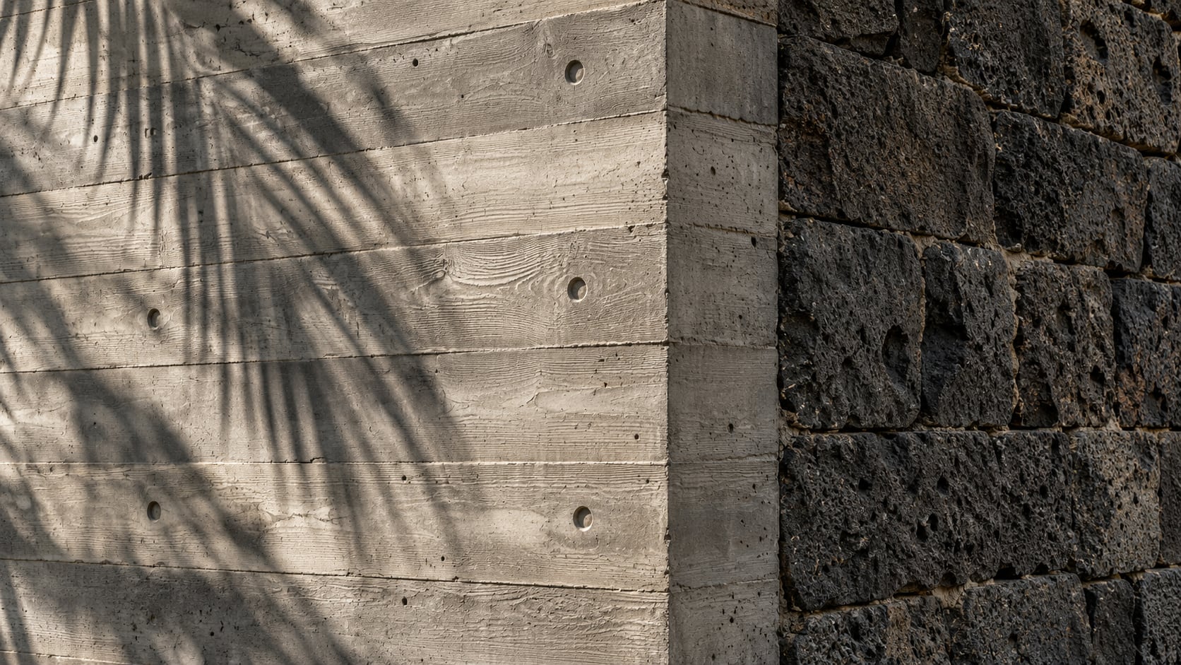 Board-formed concrete detail